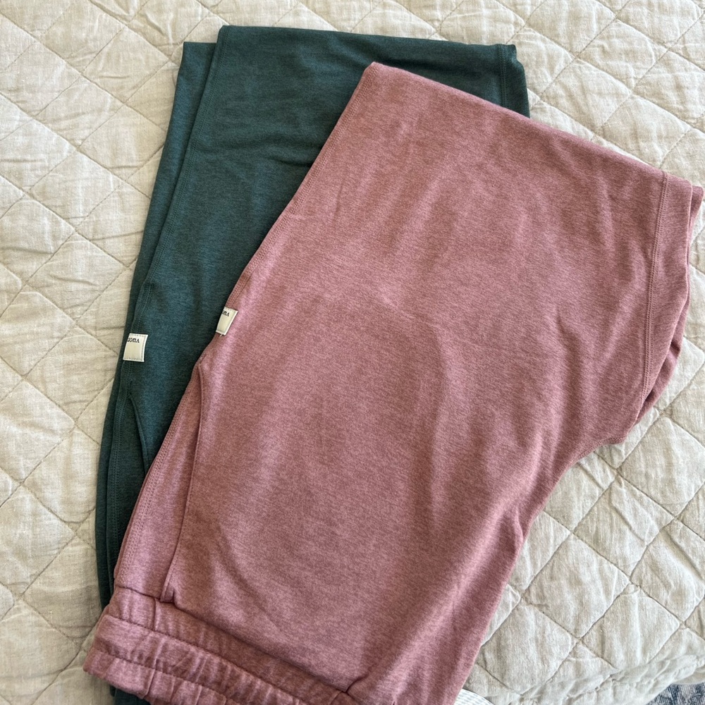 Two pairs of vuori performance joggers